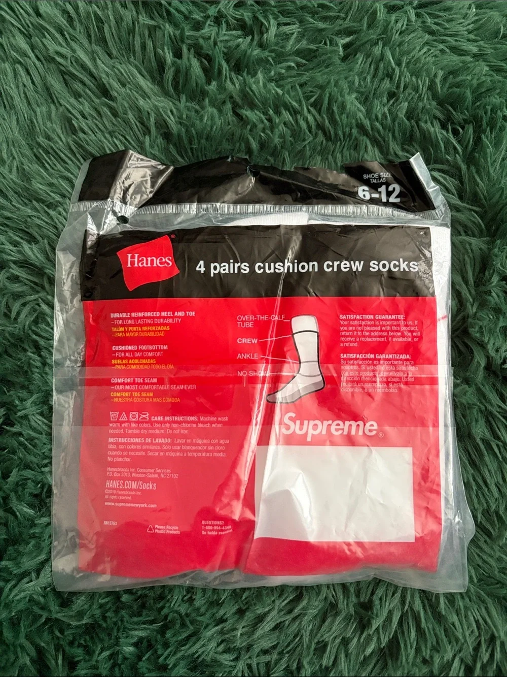 Hanes x Supreme White Socks